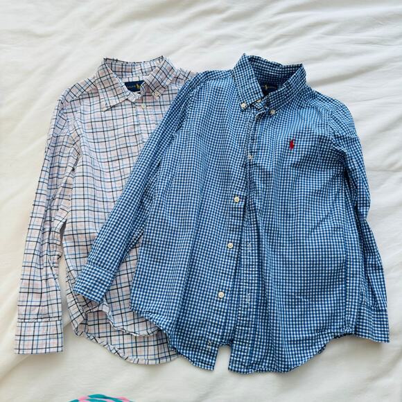 Ralph Lauren Boys Plaid Button-Down Dress Shirts, 2 Shirts Size 7 - Picture 1 of 10